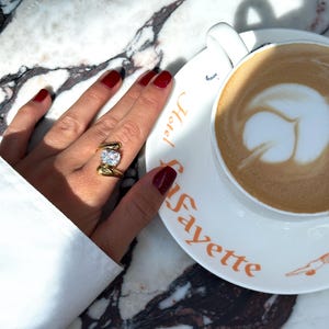 Cushion Diamond Zircon Ring