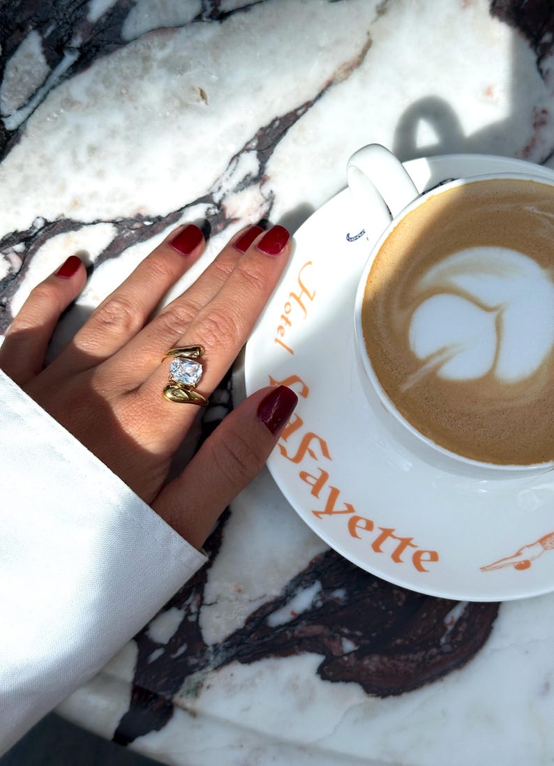 Cushion Diamond Zircon Ring