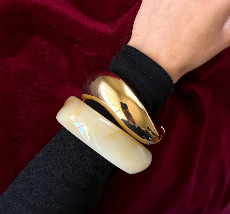 Gold Bangle Chunky Bracelet