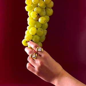 Gold Statement Ring Kissen Diamant Zirkon Ring Geometrische verstellbar Ring Stapelbar Chunky Schmuck Geburtstag Geschenk für sie Bild 12