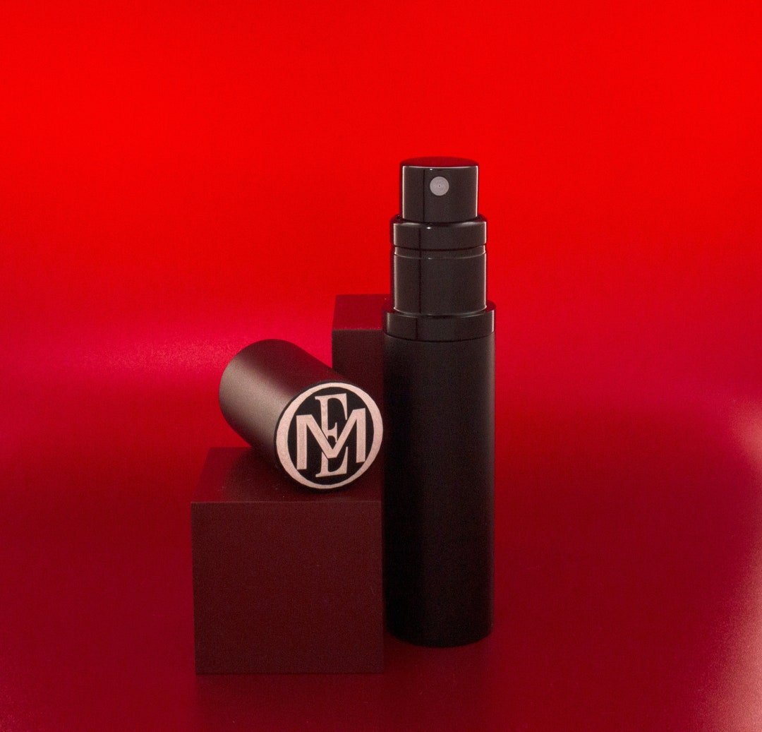 Personalized Cologne Bottle Travel Size Perfume Bottle Mens Gift Idea Black Refillable Cologne