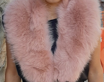 Real Fur Fox Baby Pink Collar