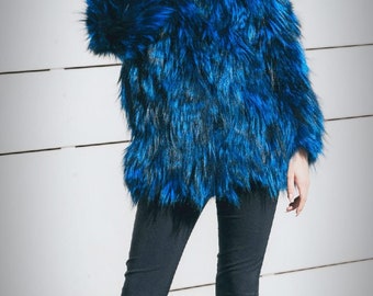 Silver Blue Real Fur Fox Jacket