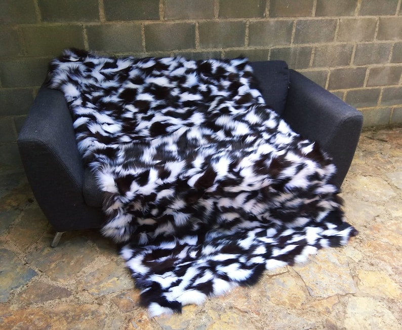 Luxury Real Platinum Fox Fur Throw Blanket Etsy