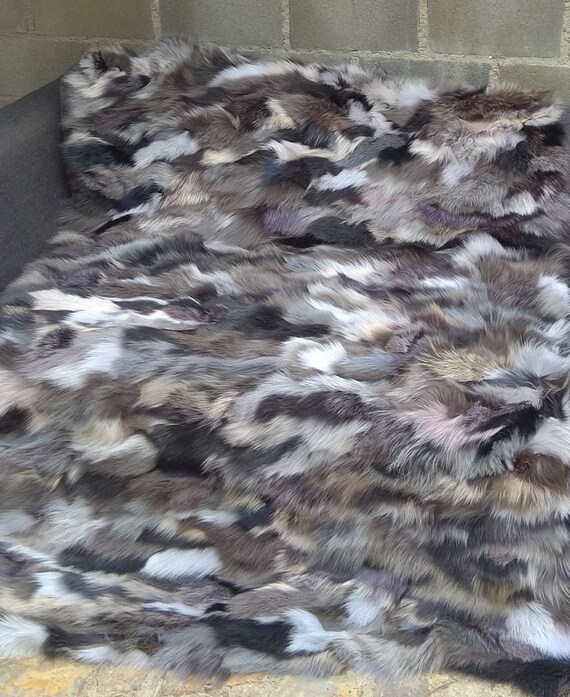 Luxury Real Platine Fur Fox Throw Blanket