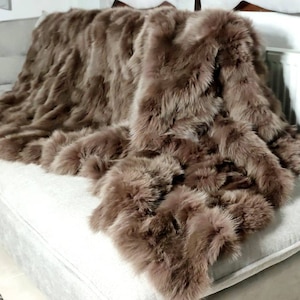 Luxus Echt Moka Pelz Fuchs Decke