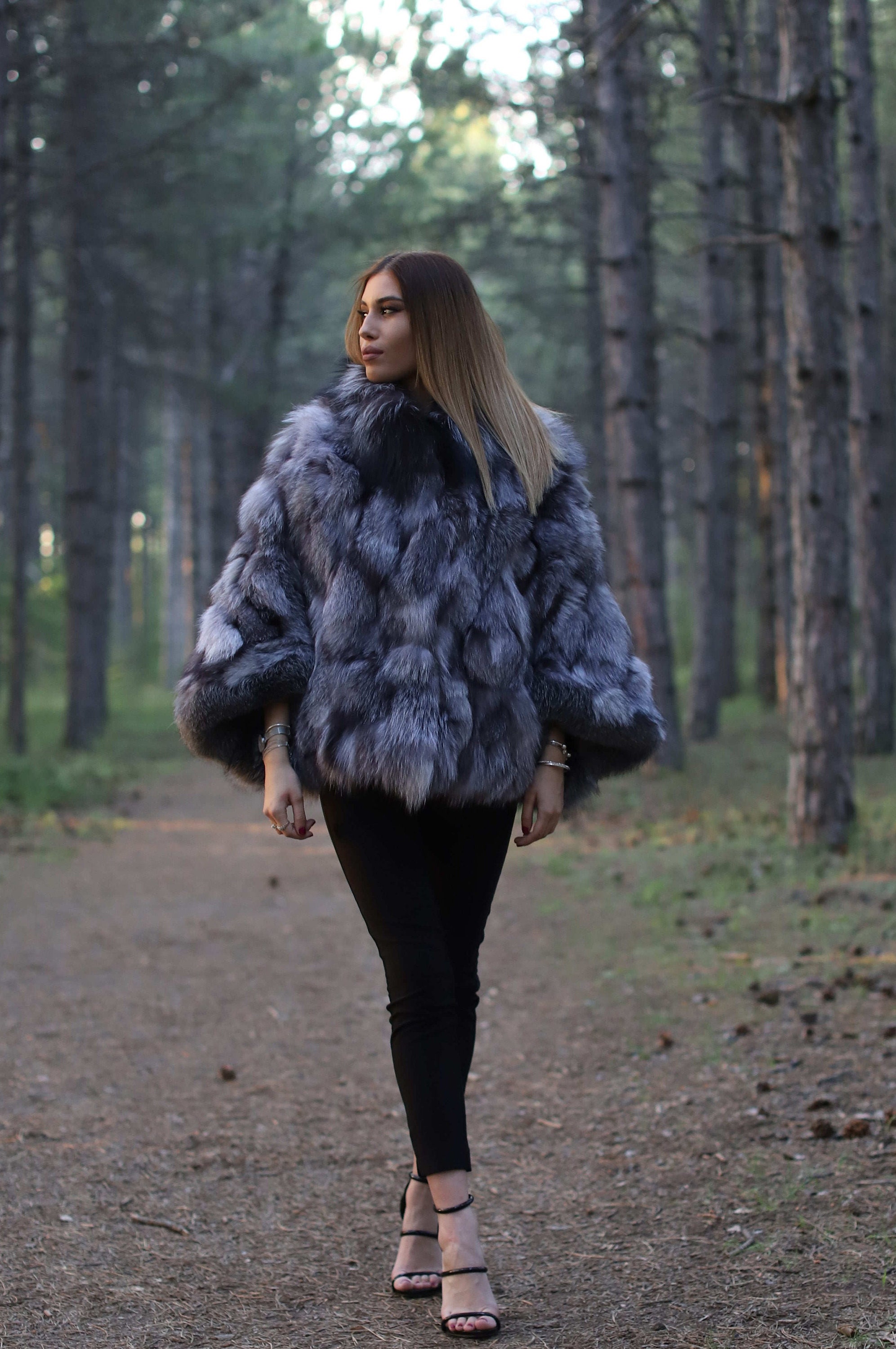 Blue Fox Fur Coat - Etsy Blue Fox Fur Coat - Etsy