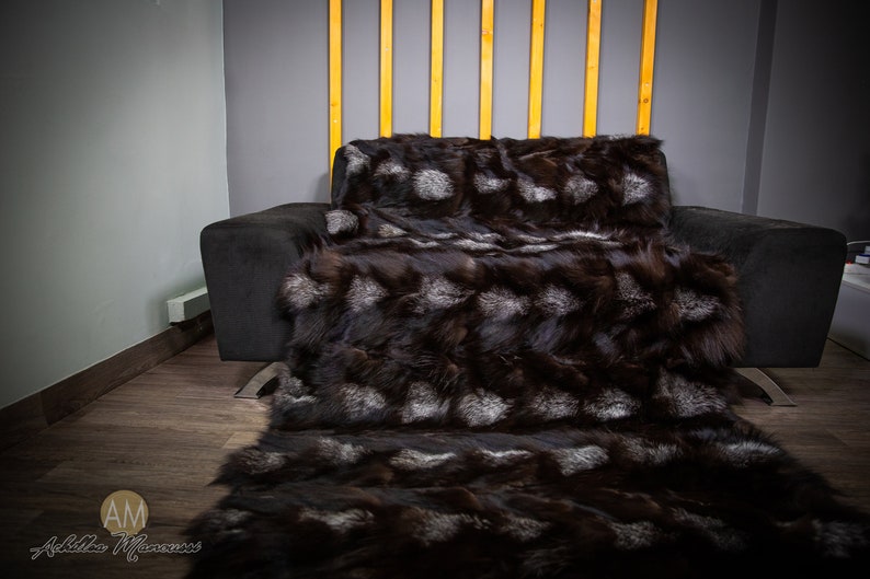 Luxury Real Silver Fox Fur Throw Blanket Etsy