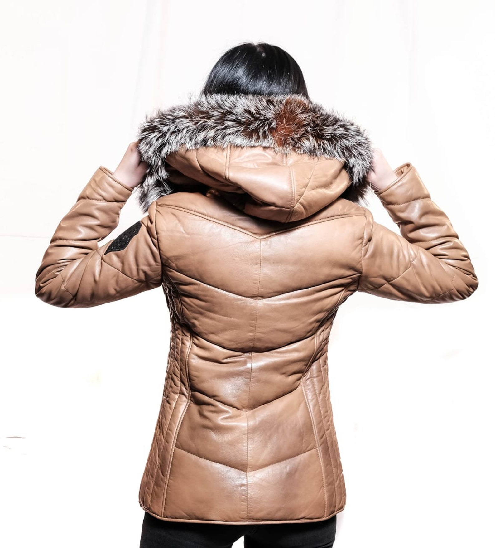 Real Leather Caramel Brown Jacket Etsy