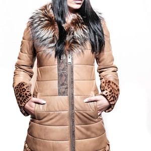 Real Leather Caramel Brown Coat