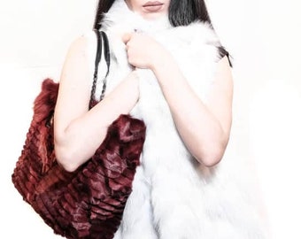 Real White Fox Fur Vest