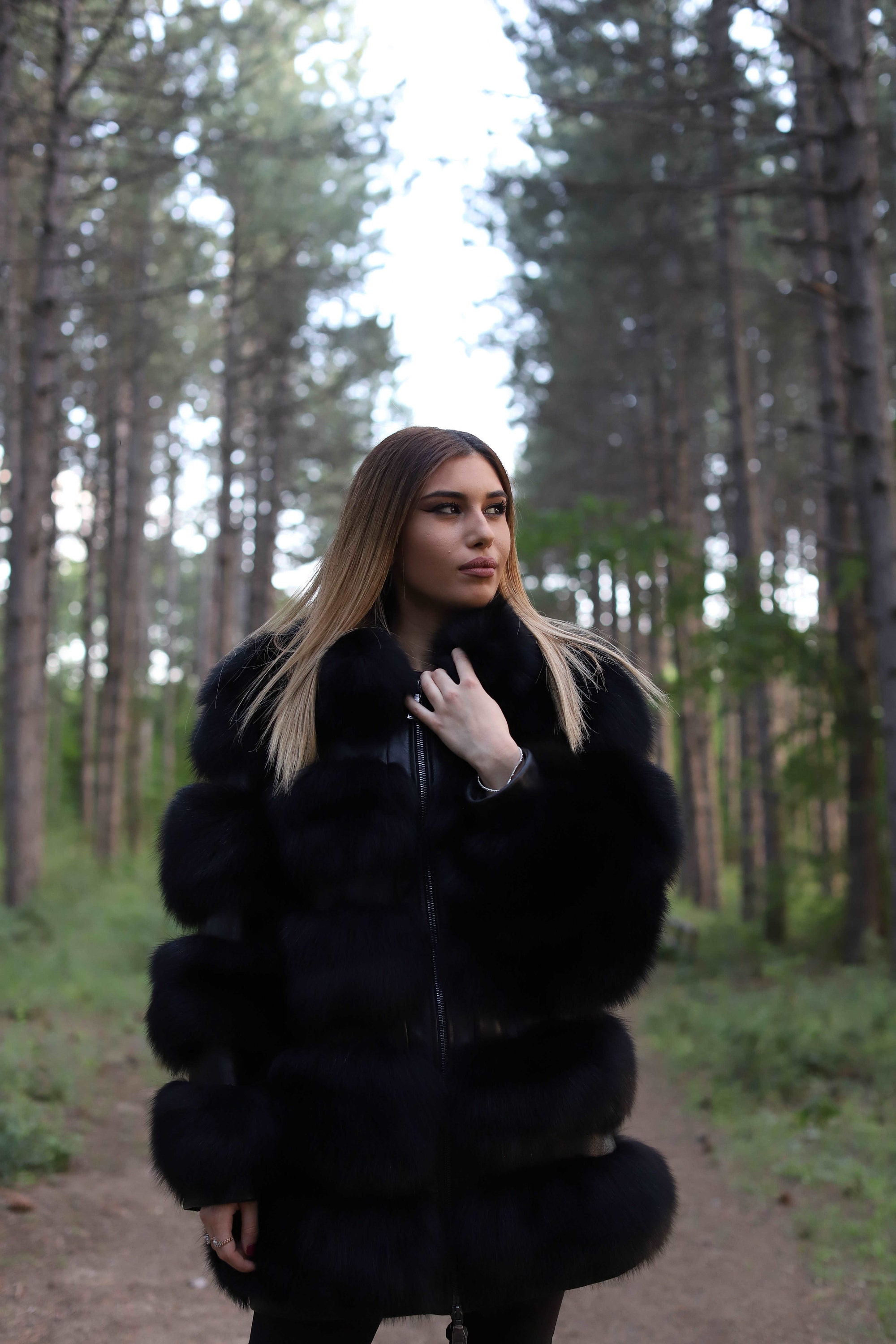Real Black Fox Horizontal Fur Coat - Etsy Canada