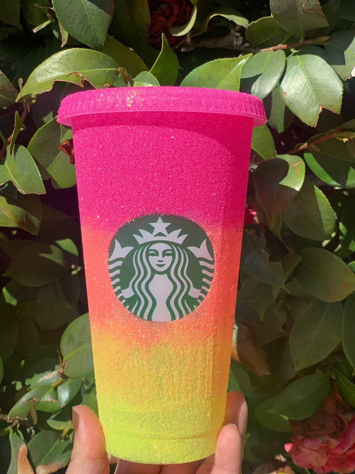 Summer Pink Starbucks Cup Customized Reusable Starbucks Cold Etsy