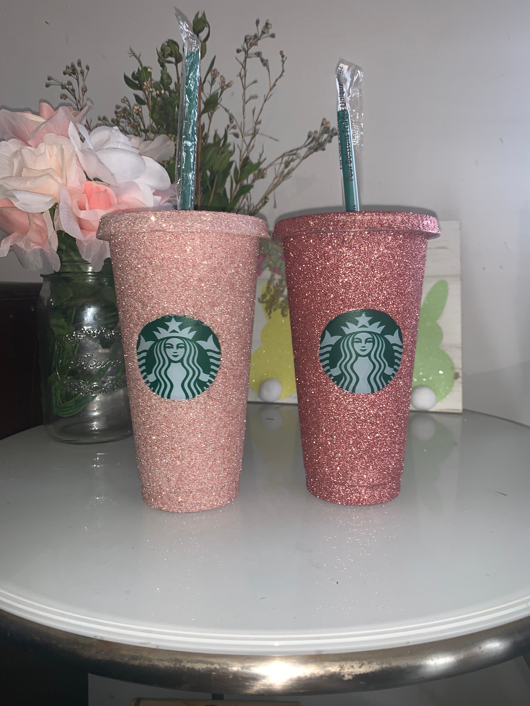 Rose Gold Starbucks cup light rose gold customized reusable Etsy