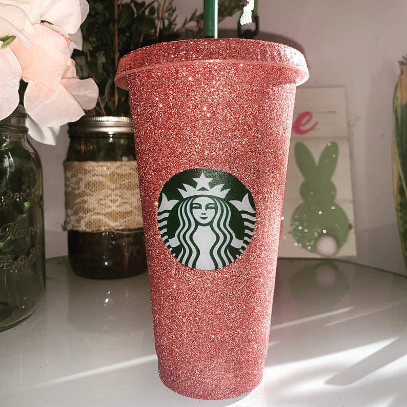 Rose Gold reusable starbucks cold cup Etsy