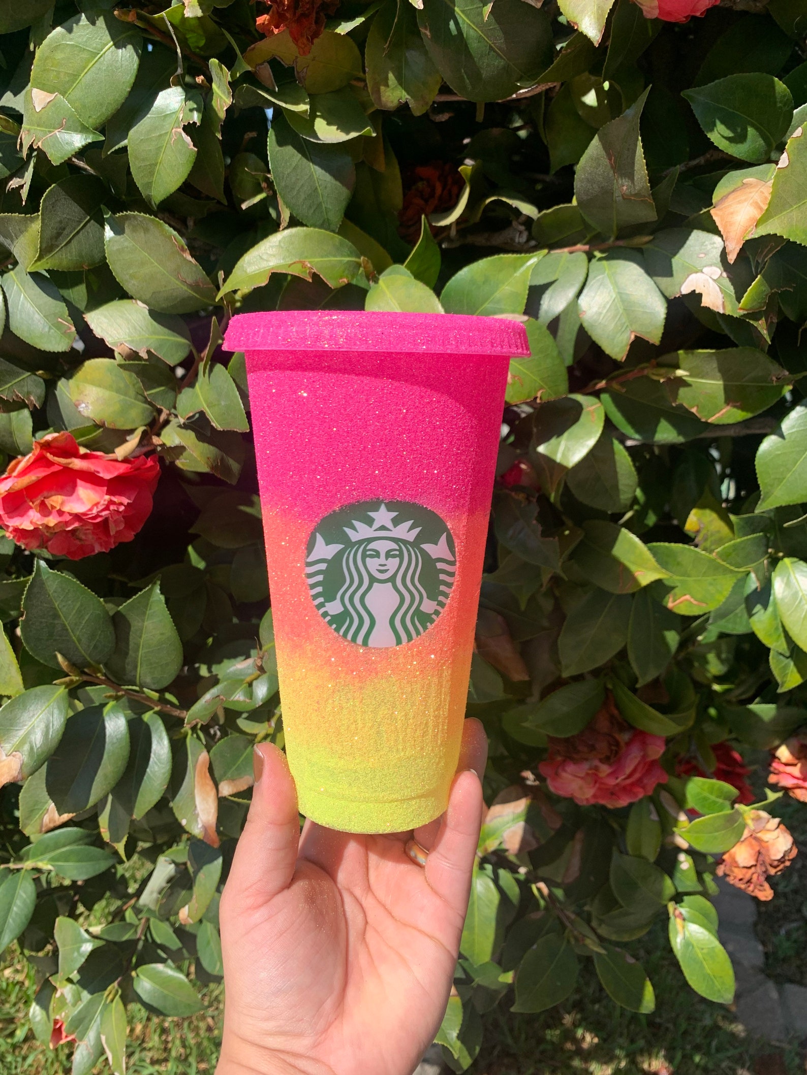 Summer Pink Starbucks Cup Customized Reusable Starbucks Cold Etsy