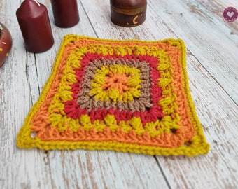 Aster Granny Square PDF Crochet Pattern, Granny Square Blanket Element