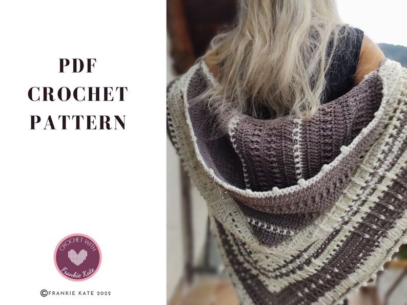 Nova Hooded Triangle Shawl Crochet Pattern, PDF Crochet Winter Hooded Scarf image 5