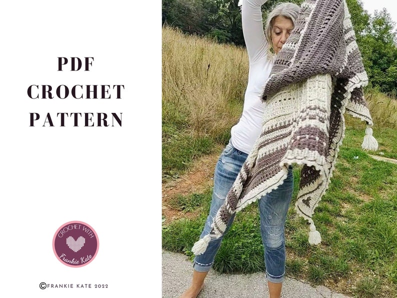 Nova Hooded Triangle Shawl Crochet Pattern, PDF Crochet Winter Hooded Scarf image 7