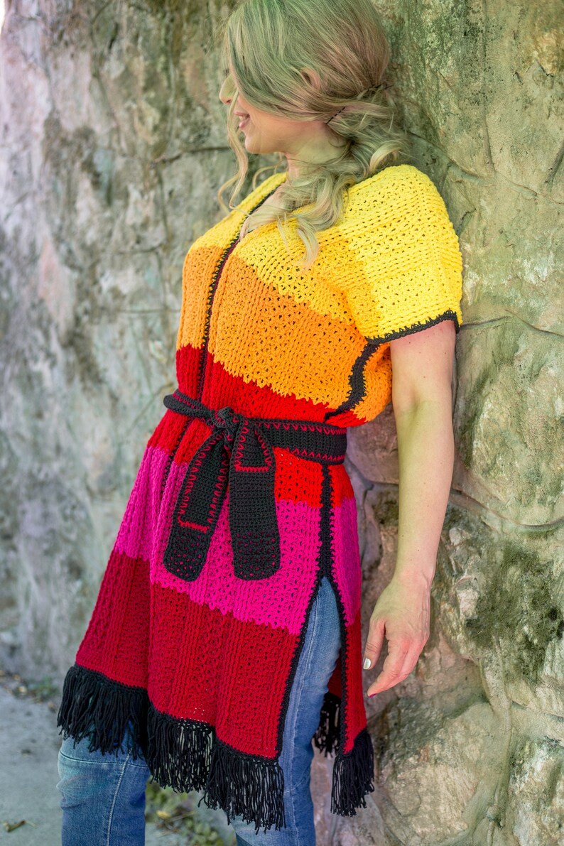 Felicita Kimono Crochet Pattern Size Inclusive Crochet Etsy