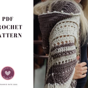 Nova Hooded Triangle Shawl Crochet Pattern, PDF Crochet Winter Hooded Scarf image 9