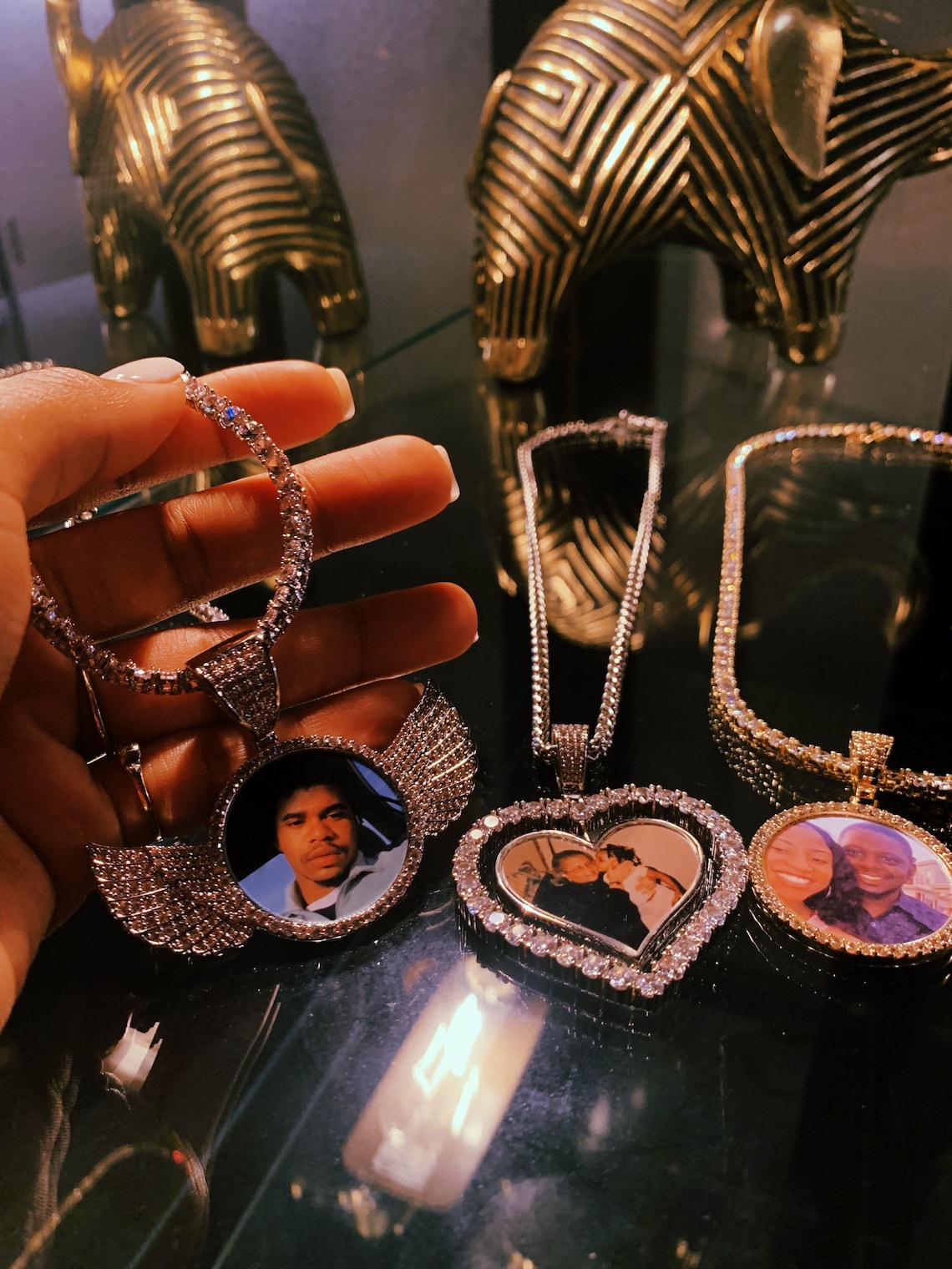Necklace With Picture Inside Photo Diamond Picture Pendant Etsy