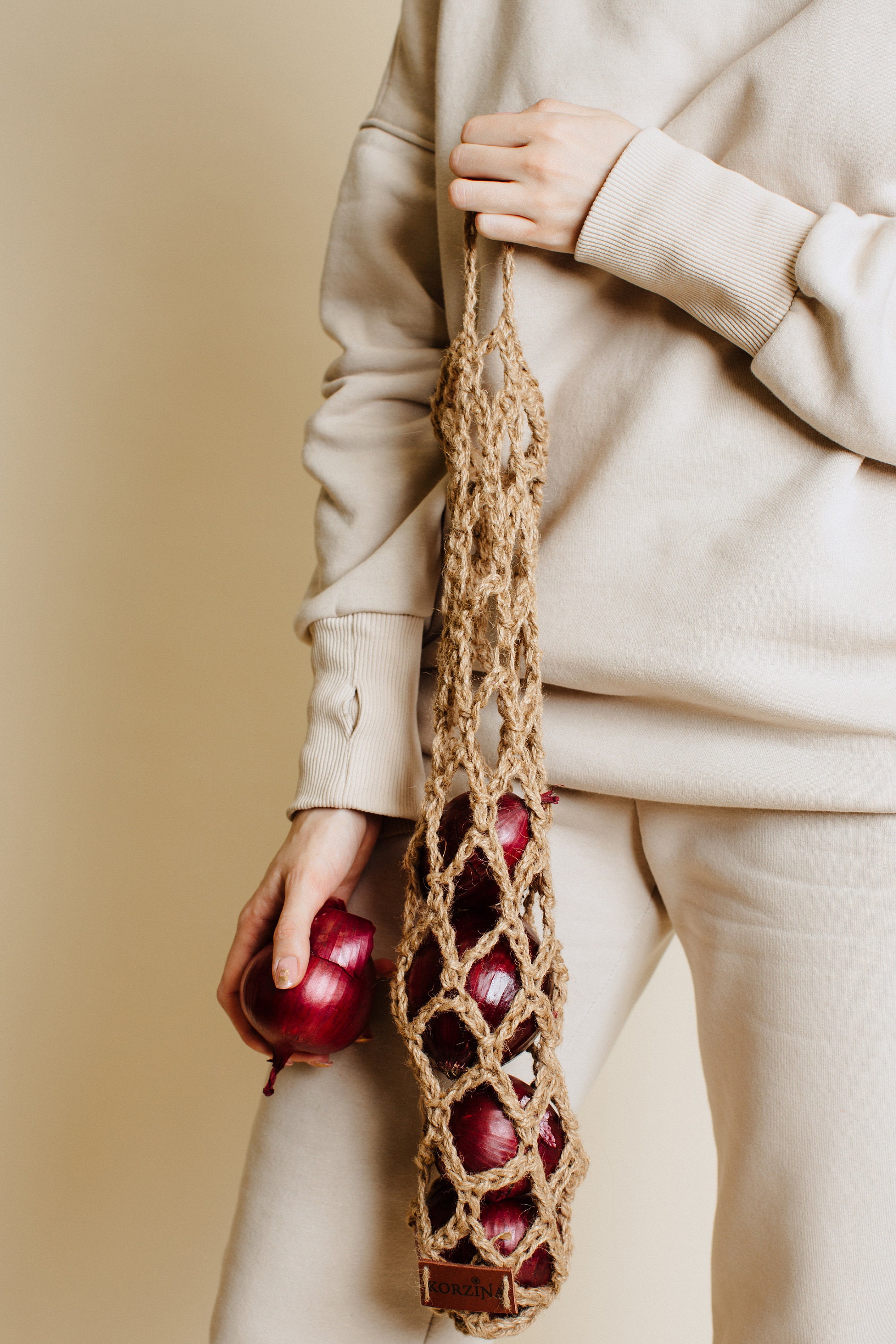 Kitchen storage hanging onion basket for countertop storage. Etsy