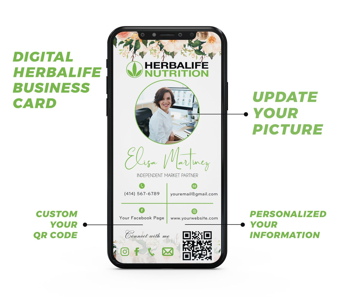 Digital Herbalife Business Ecard Personalized Herbalife Etsy