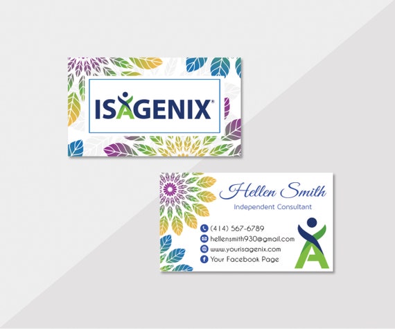 Isagenix Business Cards Personalized Isagenix Business Card Etsy