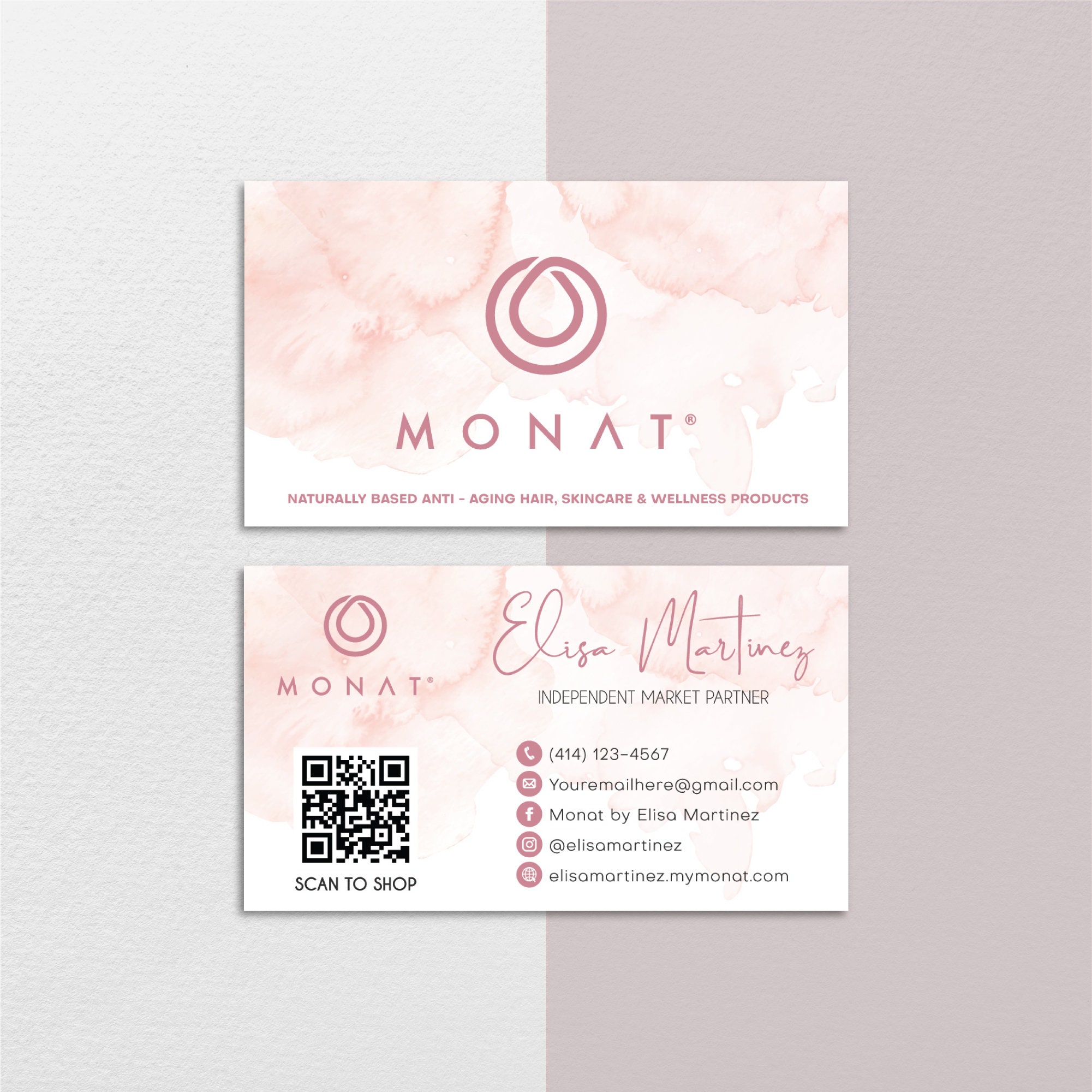 Monat Business Card Personalized Monat Haircare Business - Etsy India