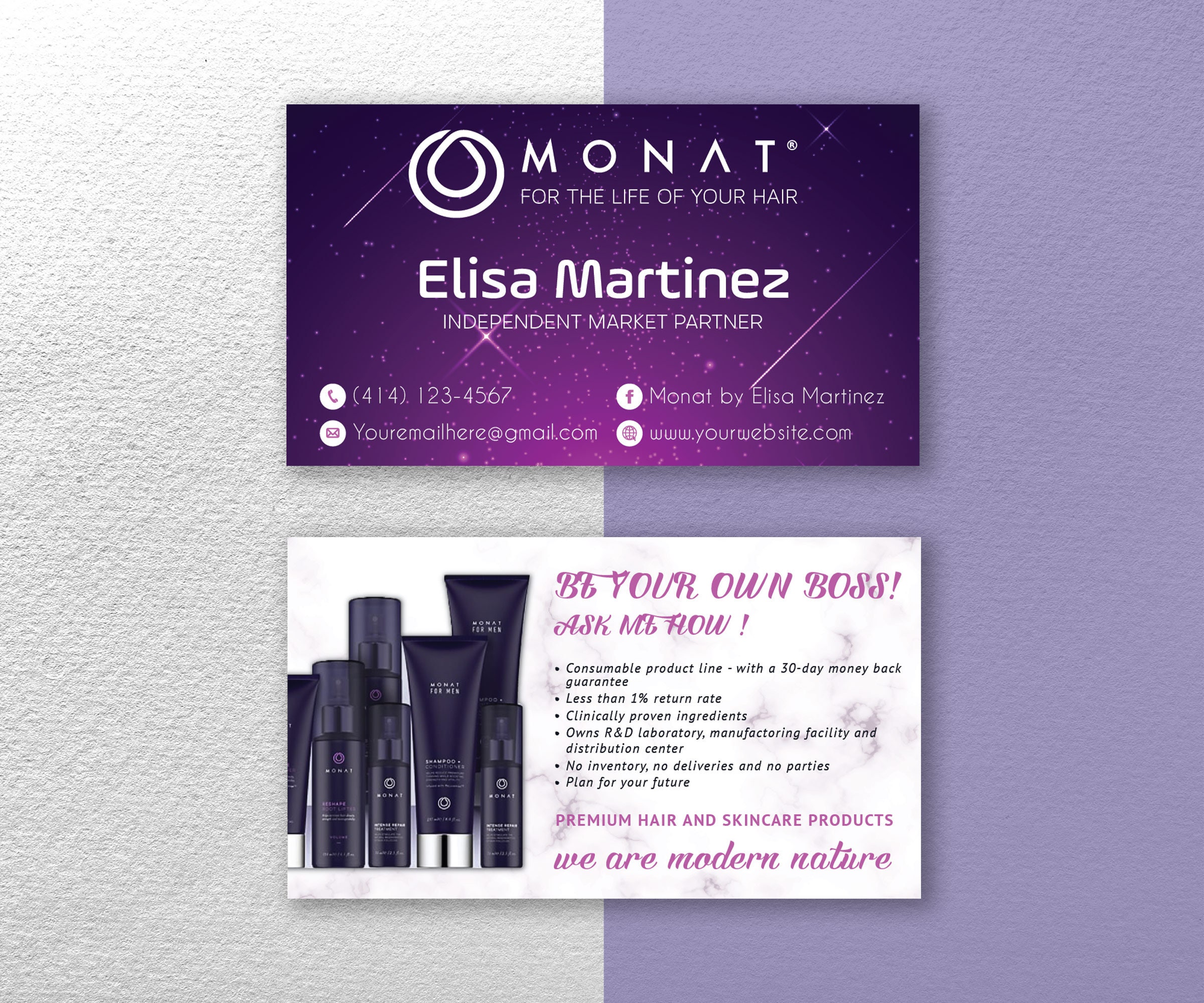Personalized Monat Business Cards Monat Hair Care Cards - Etsy