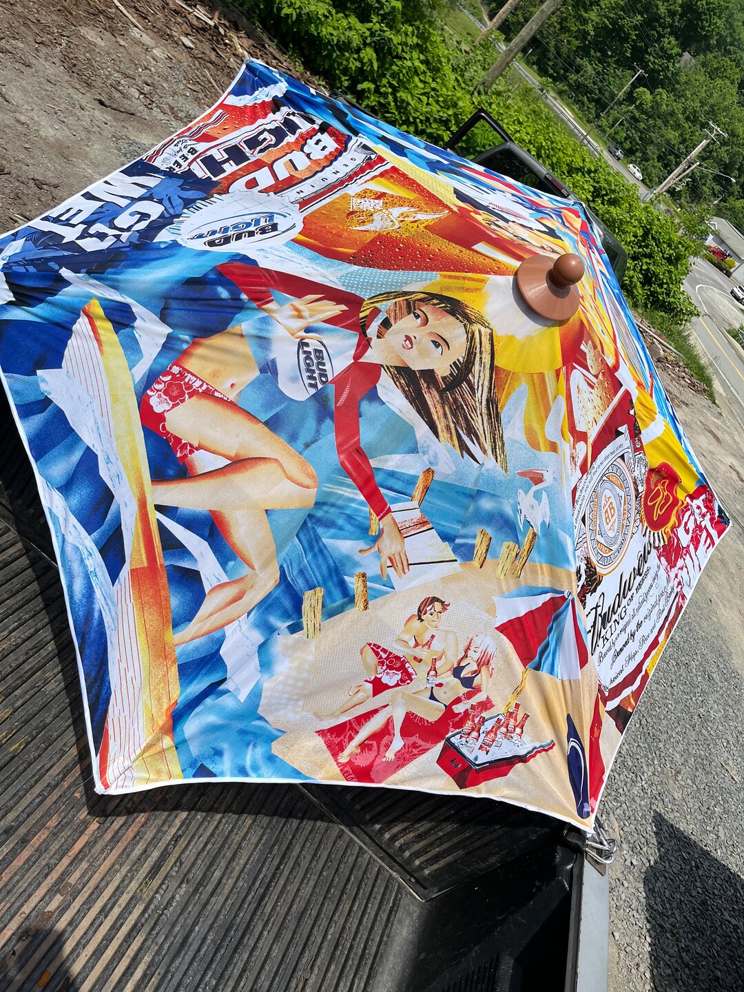 Vintage Budweiser Patio Umbrella Etsy