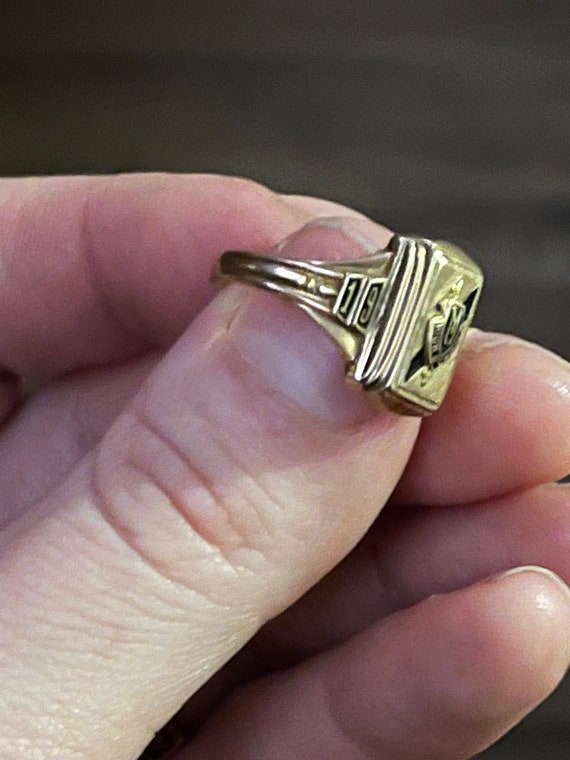 Vintage 10k Gold High School Class Ring 1948 Gem