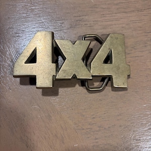 Vintage Solid Brass 4x4 Belt Buckle