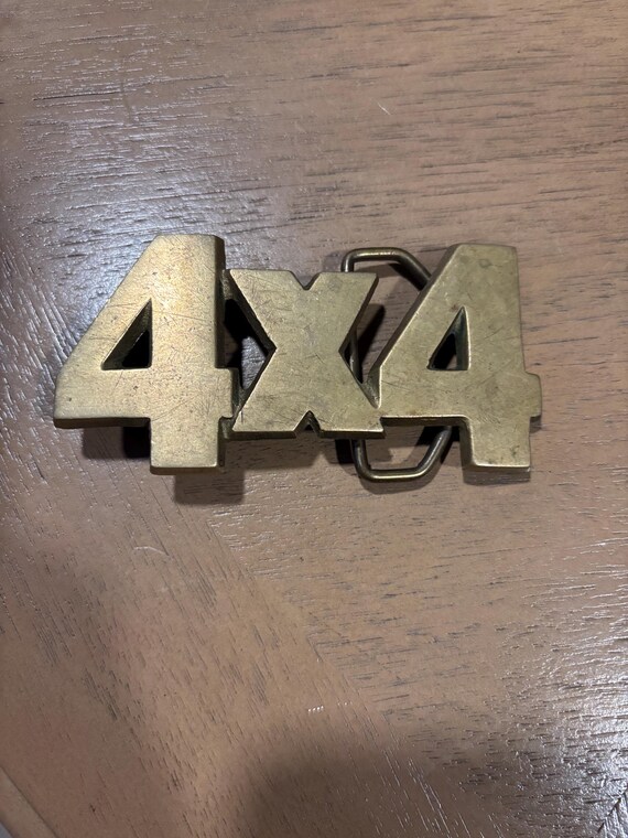 Vintage Solid Brass 4x4 Belt Buckle