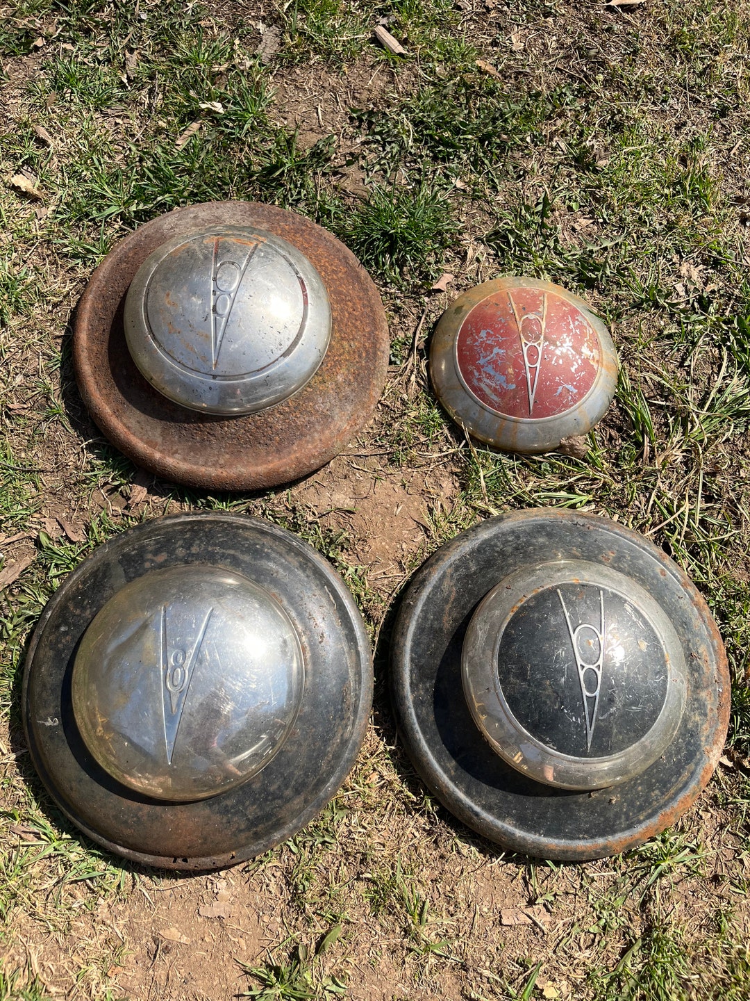 Vintage 1930s Ford V8 Hubcaps Etsy