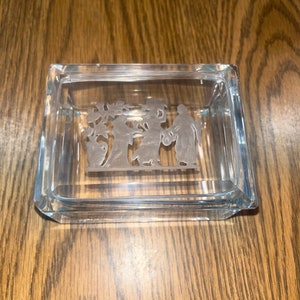 Vintage Bohemian Czech Curt Schlevogt Art Deco Crystal Clear Cut Glass Dose