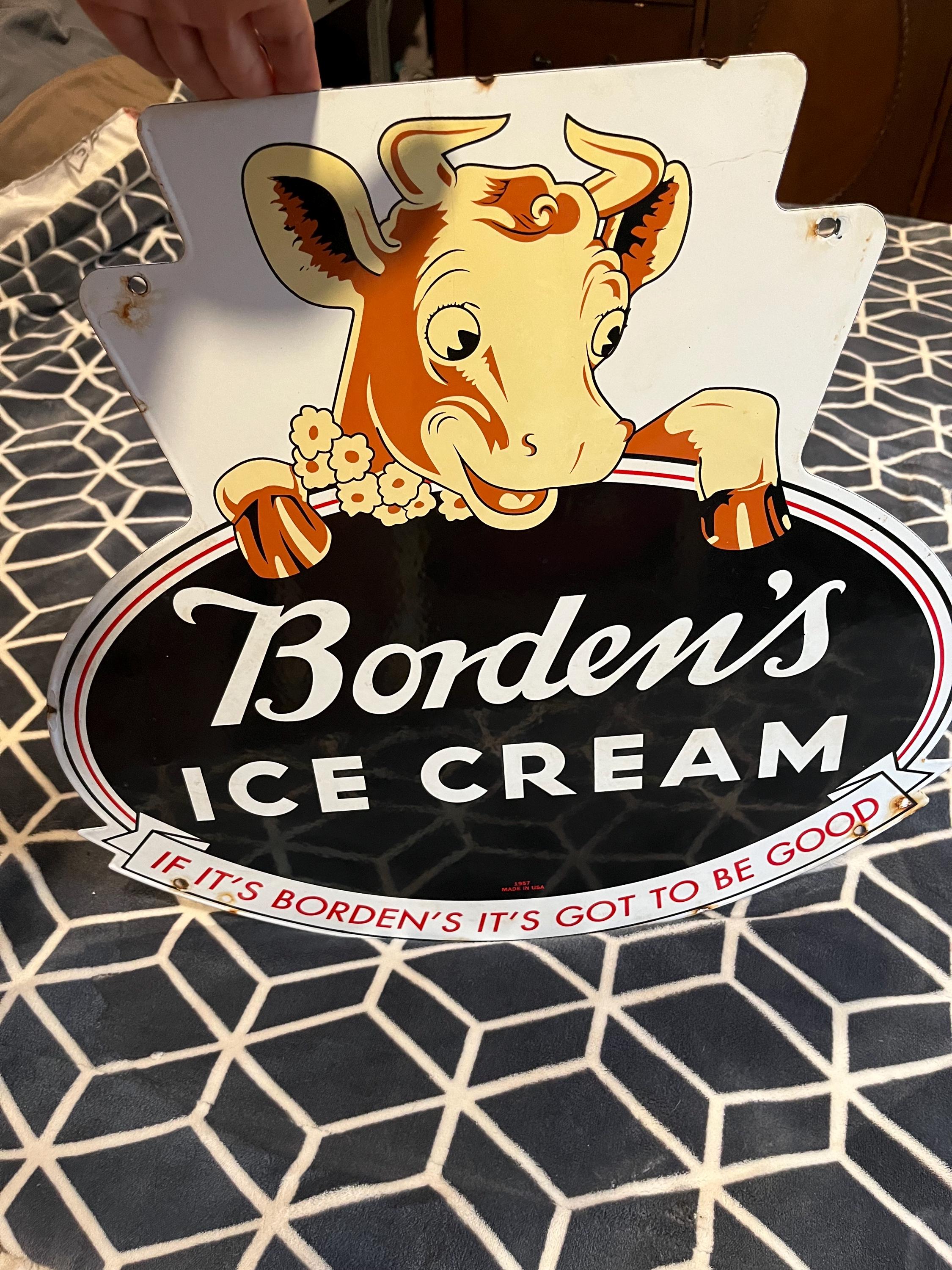Borden's 　アイスクリーム　アメリカン雑貨　アンティーク　看板　サイン Vintage Borden's Ice Cream Sign - Etsy