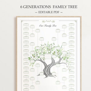 Family Tree Template Genealogy Chart Fillable 6 Generation Family Tree Chart Genealogy Gift Genealogy Template Ancestor Chart Family History