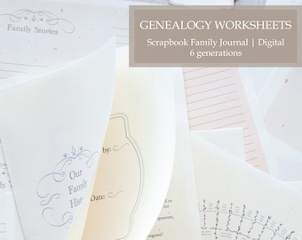 Genealogy Journal Family Tree Template 6 Generations Genealogy Research Family Genealogy Worksheet Genealogy Worksheet Family Research PDF