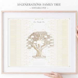 Family Tree Printable 10 Generation Genealogy Chart Family Tree Template Editable Genealogy Template Genealogy Research Ancestor Chart Print