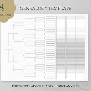 Genealogie-Vorlage Stammbaum-Diagramm 8 Generation Genealogie-Diagramm Genealogie-Formular Stammbaum-Vorlage Stammbaum-Vorlage Genealogie-Arbeitsblatt
