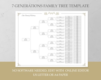 Stammbaum Vorlage Genealogie Arbeitsblatt Stammbaum Stammbaum 7 Generationen Stammbaum Diagramm Genealogie Organizer Vorlage Download