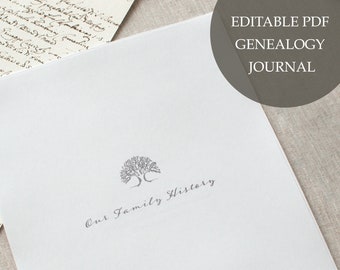 Editable Genealogy Journal Family Tree e-Book 6 Generation Ancestor Chart Genealogy Worksheet Download Genealogy Form Genealogy Template