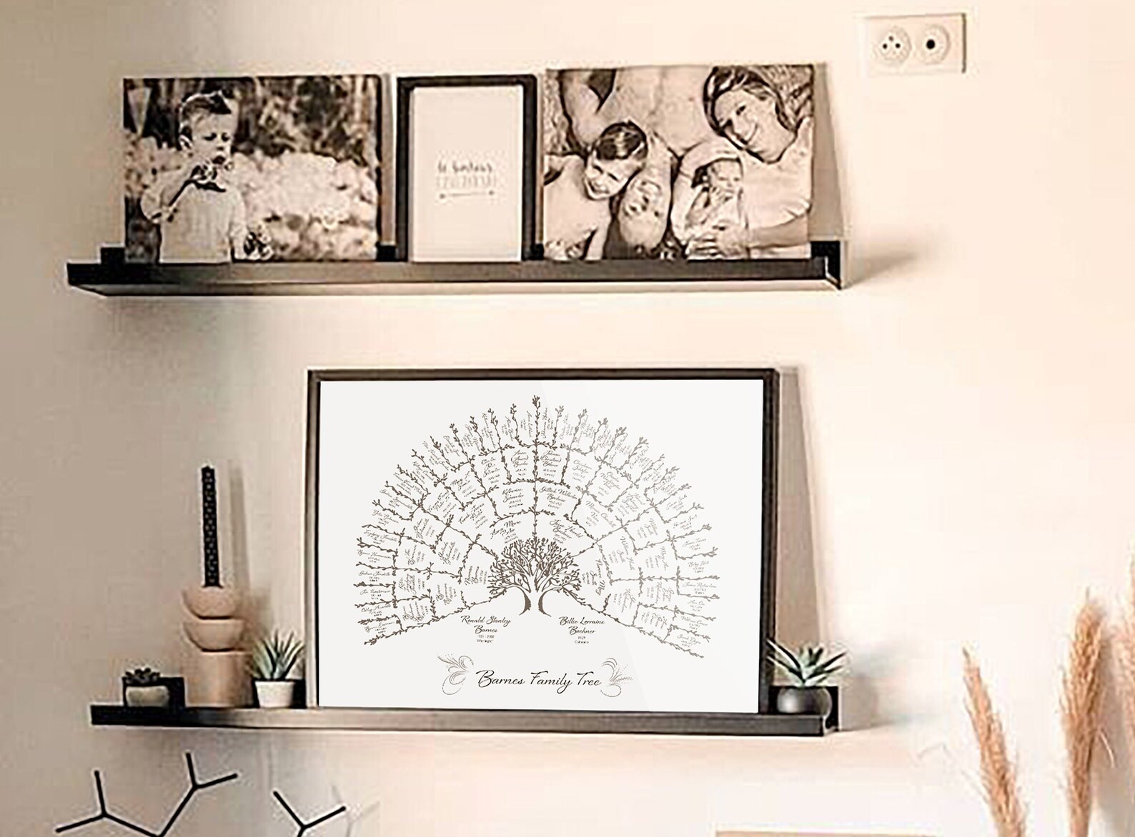 Family Tree Fan Chart Ancestry Map Genealogy Template 6 Generation ...