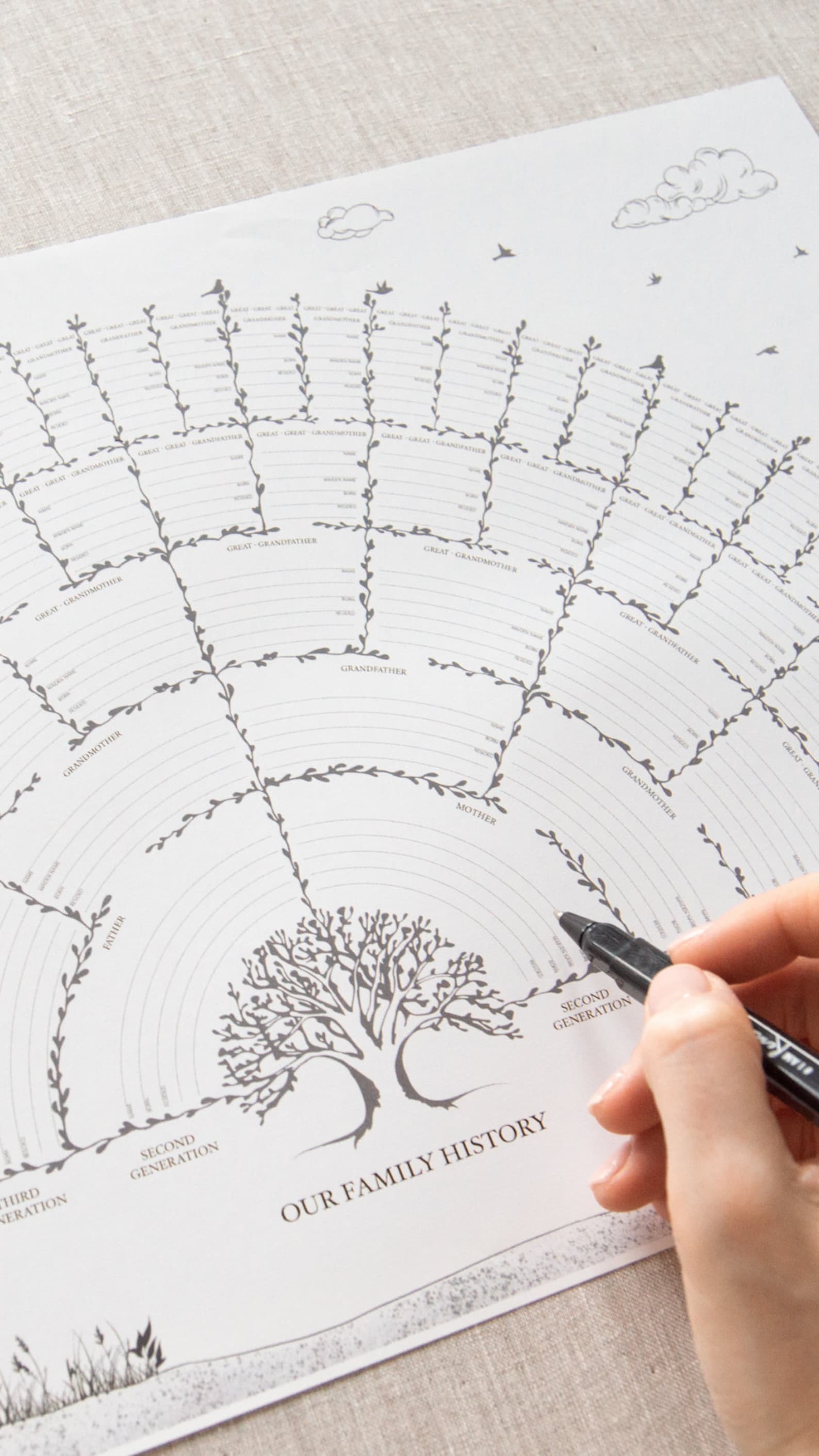 Printable Genealogy Worksheet PDF Genealogy Gift Chart Family Tree ...
