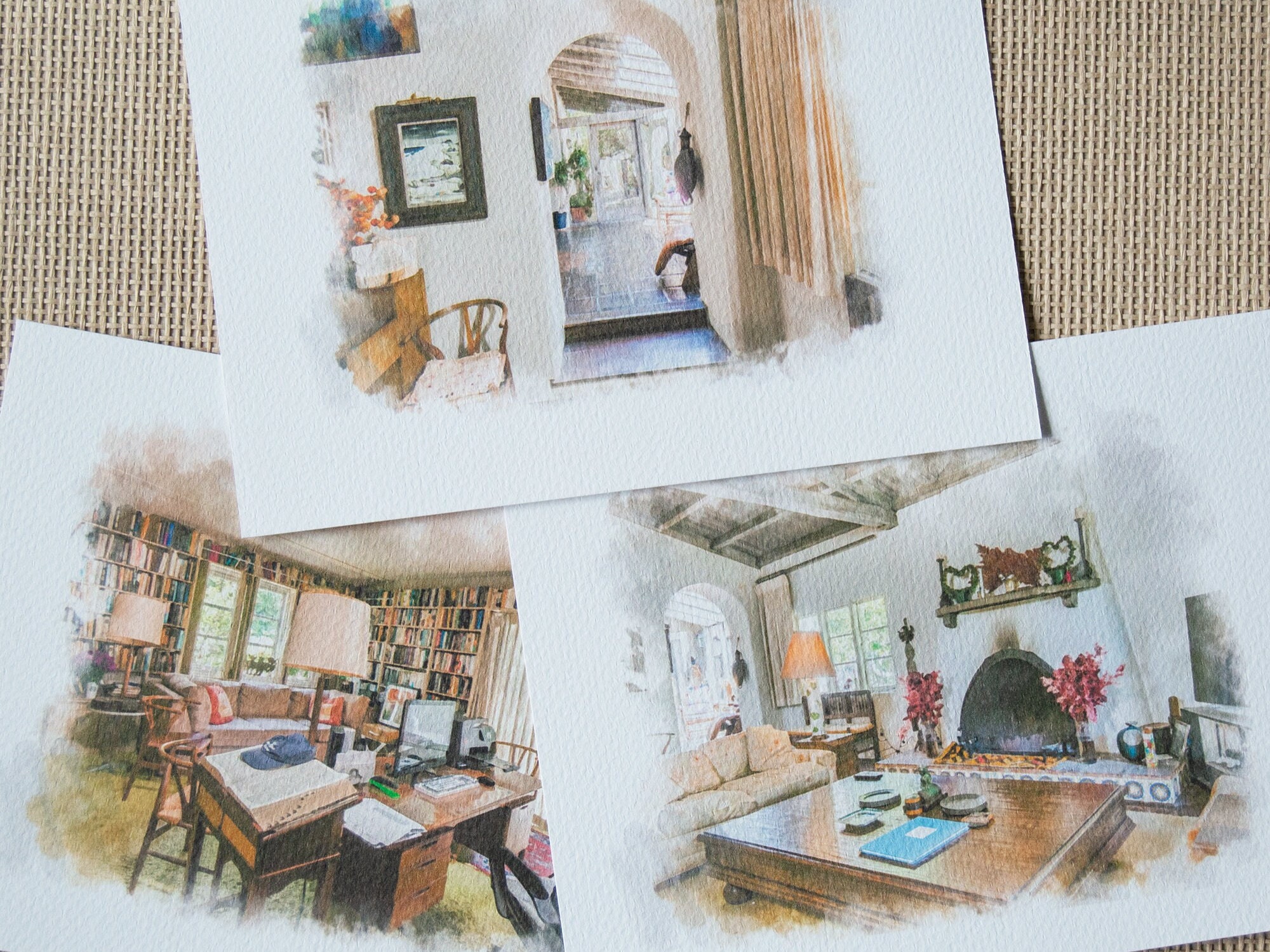 Custom Watercolor House Portrait Drawing From Photo Print of New Home ...
