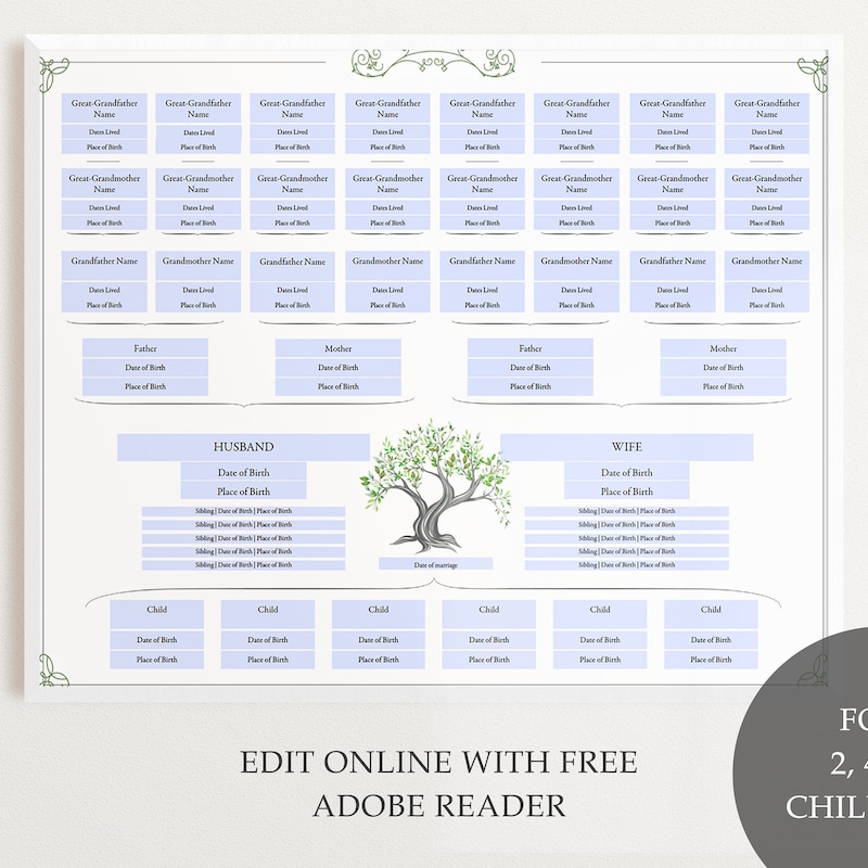 Family Tree Template Etsy
