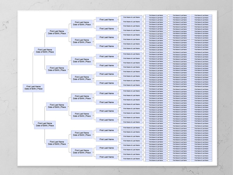 Family Tree Template Editable Genealogy Template Ancestry Template 8