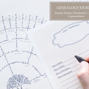 Genealogy Workbook Family Tree Journal Genealogy Template 6 Generations Genealogy Research Family Genealogy Worksheet Family Research PDF